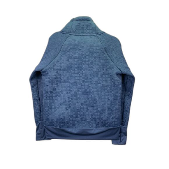 ATHLETA SMALL WOMEN'S QUILTED JACQUARD COWL ATHLETIC ELEVATION PULL OVER BLUE - Picture 2 of 15